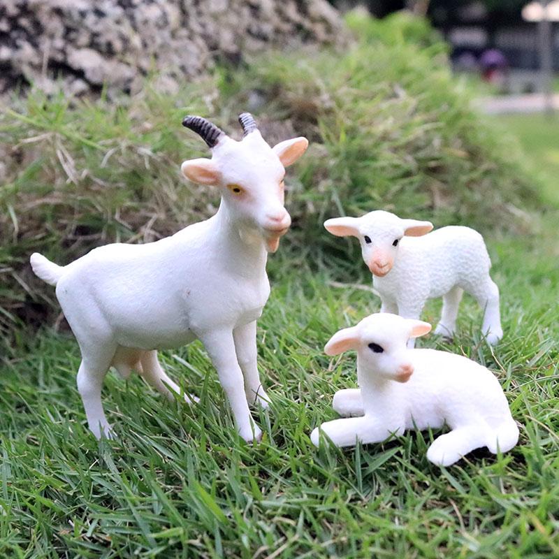 Oenux Clasic Animale de Fermă Simulare Oaie Capră Argali Antilopă Model Figurină de Acțiune Figurine Păsări de Curte Jucărie Drăguță Pentru Copil Cadou