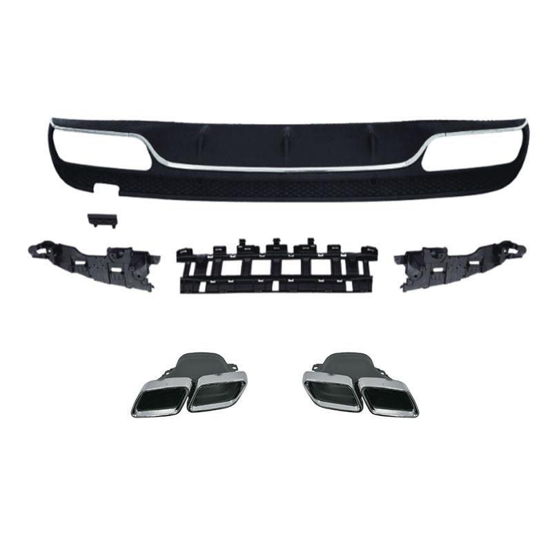 Mercedes W205 Sport Model C63 Style Rear Diffuser Tailpipe Upgrade for C180L, 200L, 260L AMG Exhaust.