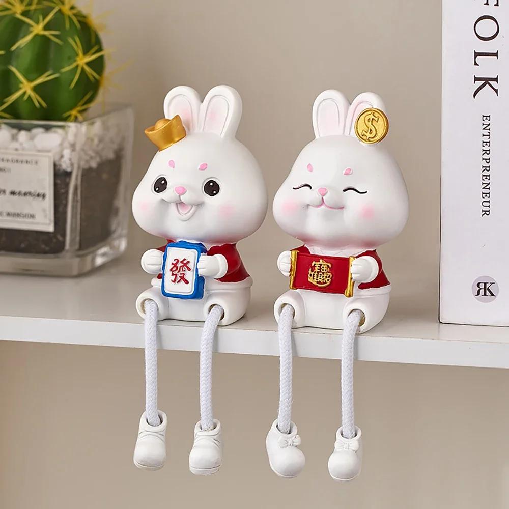 Aesthetic Home Decoration Accessories Hanging Feet Lucky Cat Figurines Living Room Porch TV Cabinet Decor Lovely Cat Decoration