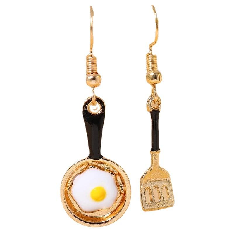 Jewelry Earrings, Alloy Color, Dripping Oil, Pan, Omelette, Spatula, Earrings, Pendant, Key Pendant.