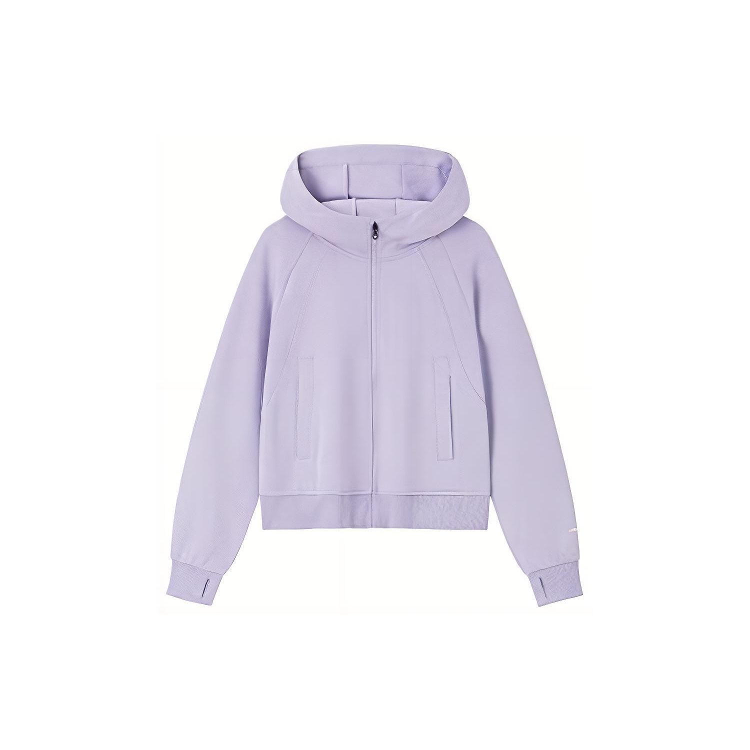 Anta Plain Hooded Zip-Up Sports Hoodie Women hoodies Purple-Smoke 962337702-2 2XL