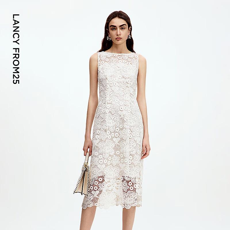 

Langzi Sleeveless Lace Embroidered Midi Dress M