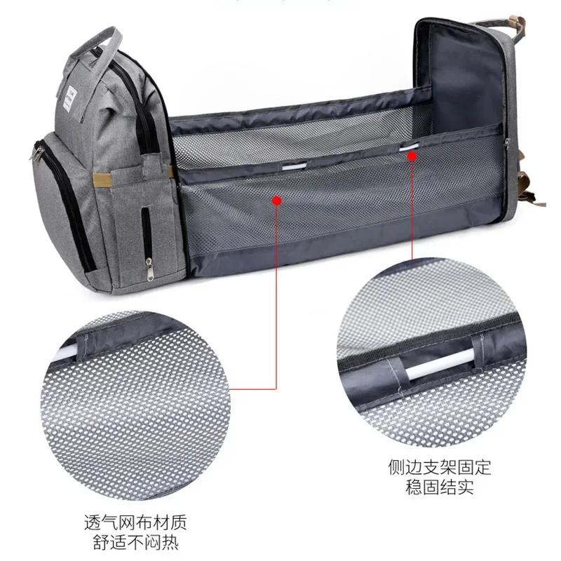 Mommy Diaper Bags Baby Bed Mother Large Capacity Nappy Milk Bottle Backpacks With Changing Mat Convenient Baby Nursing Bags