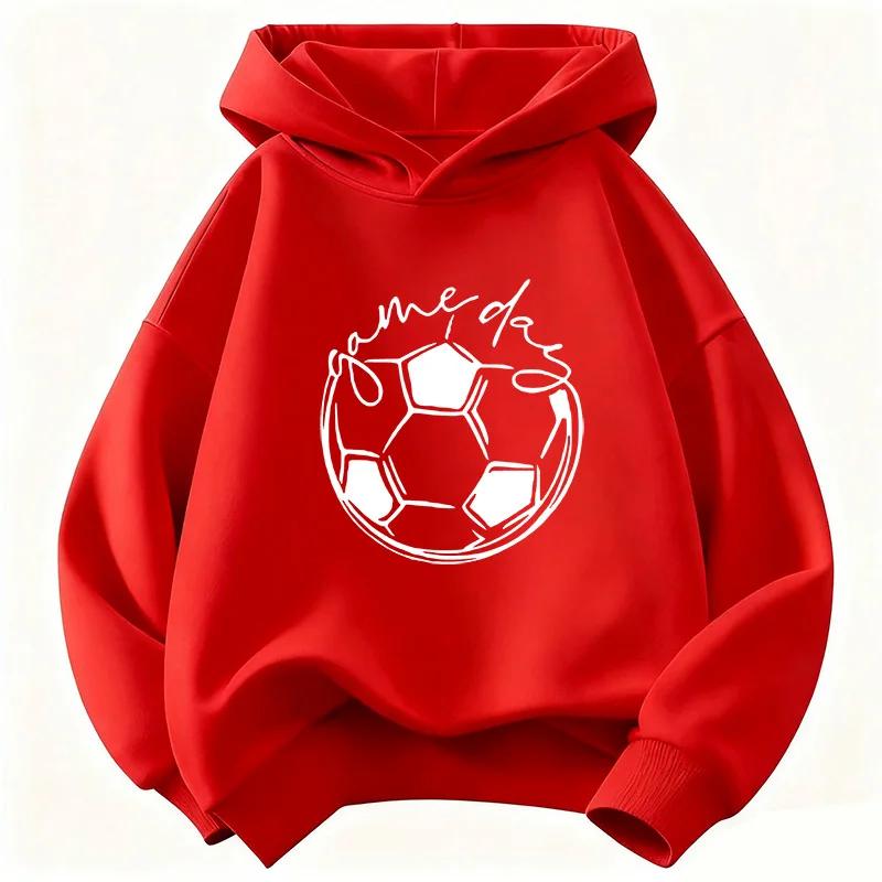 2026Funny Game Day Football Hoodie Children's Sweatshirt Hoody for Boys Girls Casual Hoodies Hip Hop Clothes