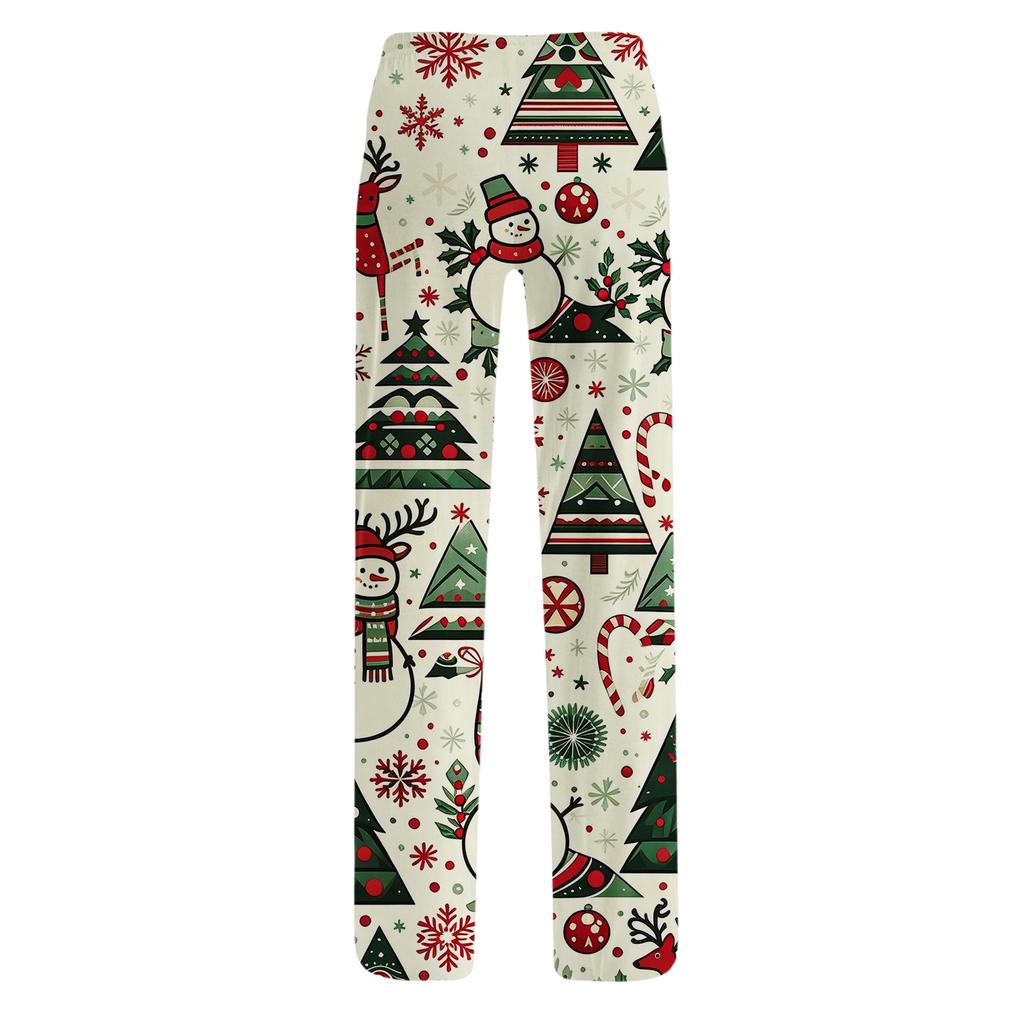 Women's Loose Fit Christmas Print Pajama Pants for Sleep and Casual Home Wear