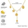 Trendy Stainless Steel Conch Sun Flower Pendant Necklace Heart Tassel Charm Necklace for Women Luxury Non Fading Jewelry Gifts