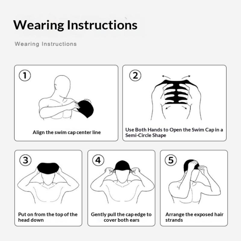 Gradient Silicone Swim Cap High Elasticity Waterproof Swimming Hat For Adults Pool Beach Water Sports