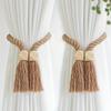 Magnetic Window Curtain Tiebacks,Wooden Tassel Curtain Buckle,Suitable for Bedroom Living Room Kitchen Curtain Hook