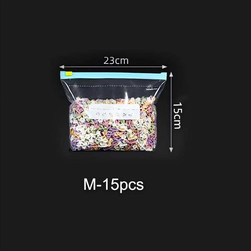 Zip Lock Food Storage Bags, Thick Freezer Bags For Fridge, Microwave Safe, Reusable, Suitable For Organizing (3 Sizes)