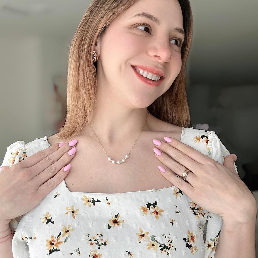 Genuine Pearl Necklace for White Freshwater 14K Handmade 45cm NP11J [Stjarna] Women, Pearl, 6-7mm, Gold, Necklace, Adjustable,