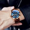 OLEVS Business Popular Leather Quartz Movement with Date Luminous Fashionable Analog Wristwatch with Blue Cool Casual Arabic Stylish Sports Watch