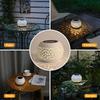 Solar Table Lanterns Outdoor Waterproof - LED Lamp White Metal Table Lights -Solar Powered Decorative Lantern for Desk Patio