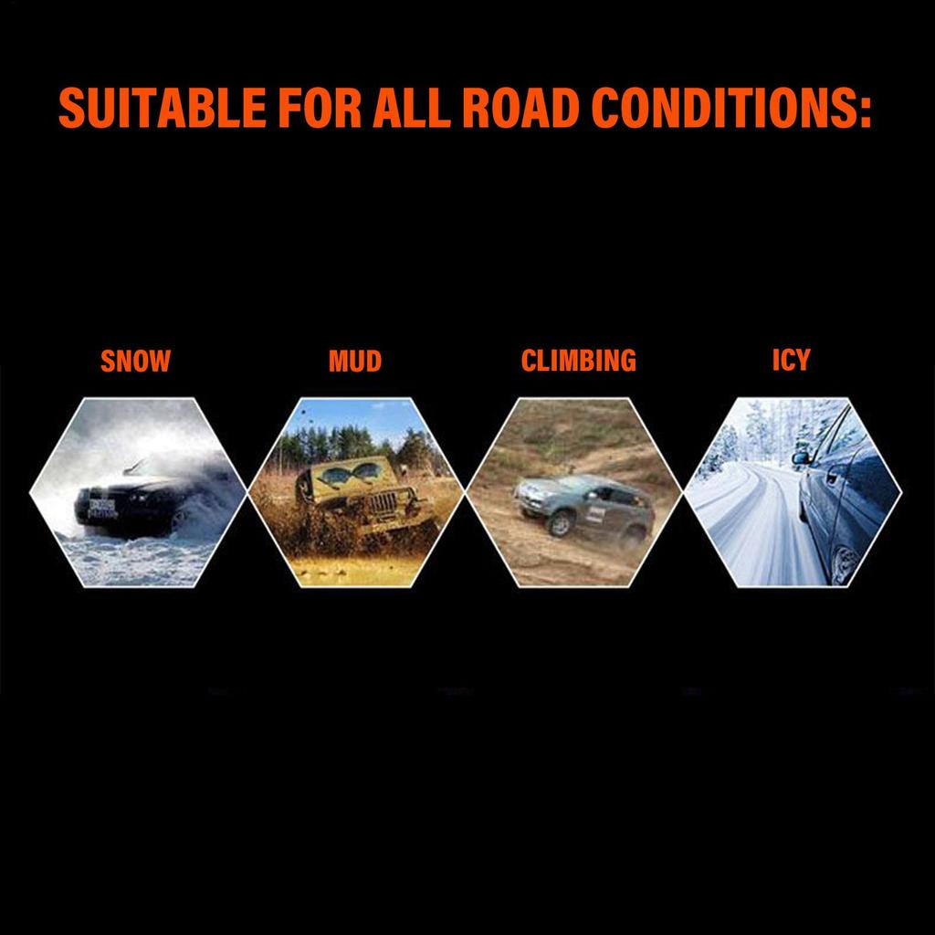 Tire Chains Foldable Lightweight Full Coverage Tool Tire Snow Chains for Vehicle automotive Trucks SUVs winter outdoor camping