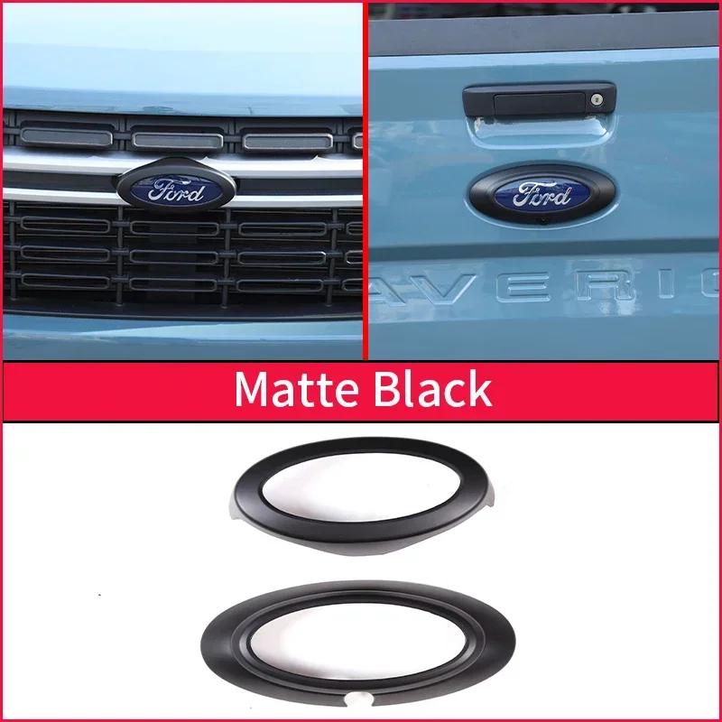 

Car Sticker Ford New 2025 Hot For Ford Maverick 2022+ABS Carbon Fiber/ Black Logo Decoration Ring Front&Rear Cover 2026s Accesso матовый черный