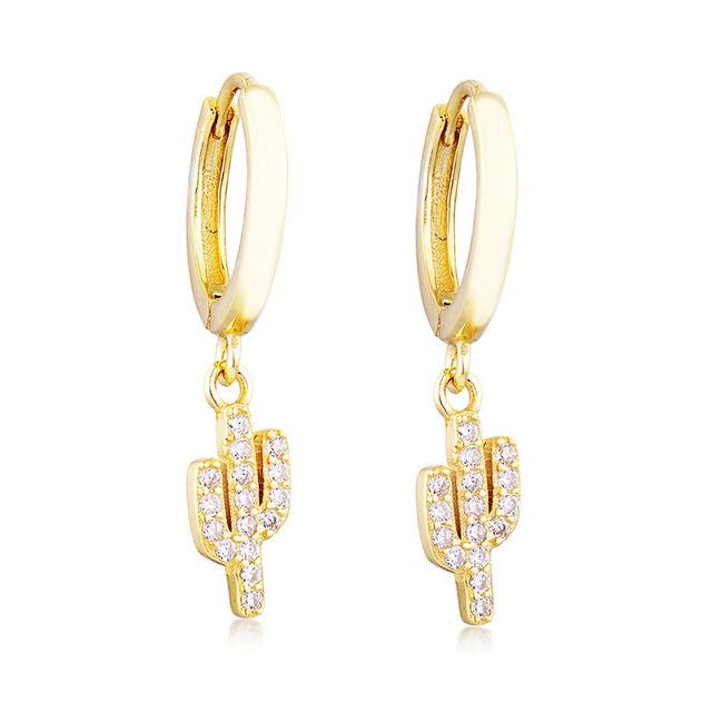 

ANENJERY микро циркон кактус кулон серьги-кольца женские милые простые модные украшения для ушей