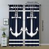 Sea Anchor Pattern Printed Curtains Window Decoration Home Room Curtain Made Of Polyester
