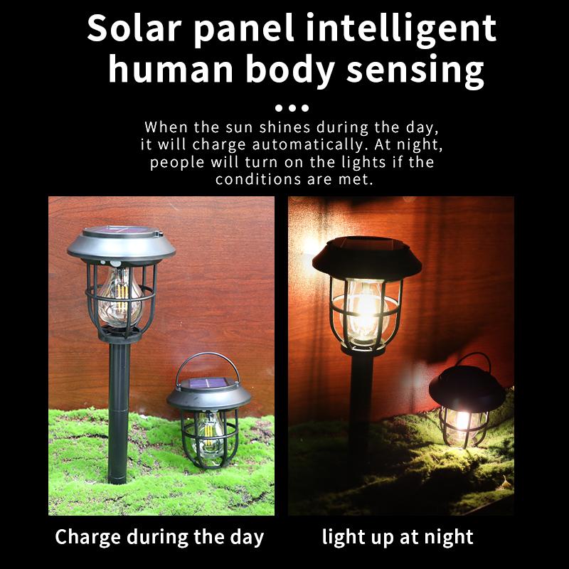 3 Modes Warm Solar Wall Lamp Outdoor Garden Courtyard Waterproof Decoration Street Light Human Body Induction Warm Light Lantern