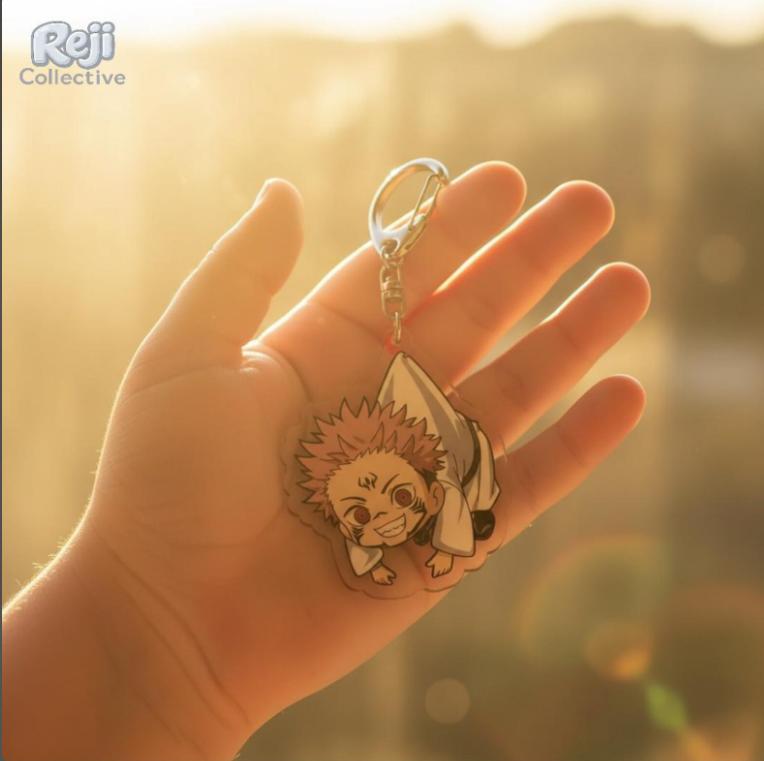

6Cm Hanging Pose Chibi Acrylic Keychain for Jjk Yuji Itadori Gojo Satoru Q-Version Anime Character Charm Cute Collectible Gift -1 PCS