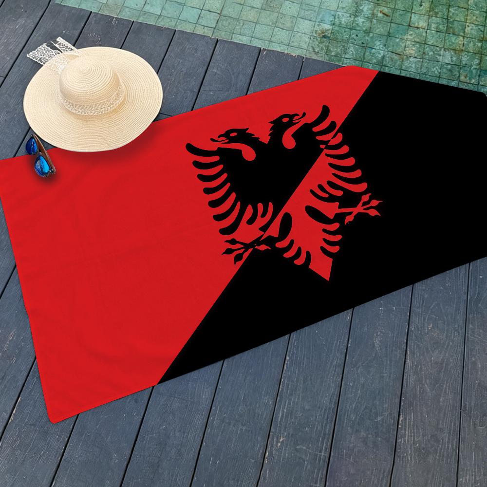Nazione A-Bandiera dell'Albania Asciugamano Asciugatura Asciugamano da Bagno Applicabile a Nuoto Leggero Campeggio Yoga Spiaggia Fuori