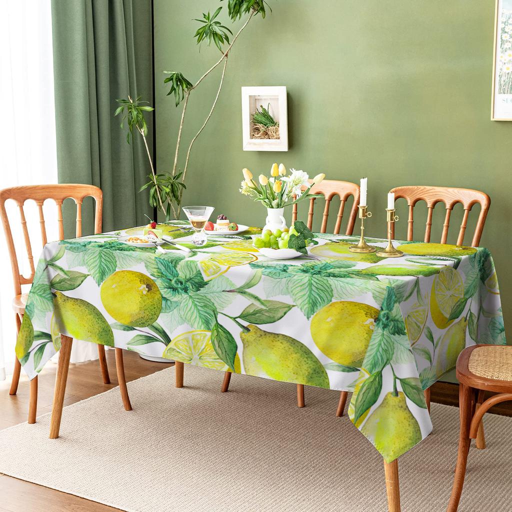 Fun Avocado Pattern Polyester Tablecloth - Decorative Table Cover for Dining Room, Lovely Home Kitchen Table Decoration
