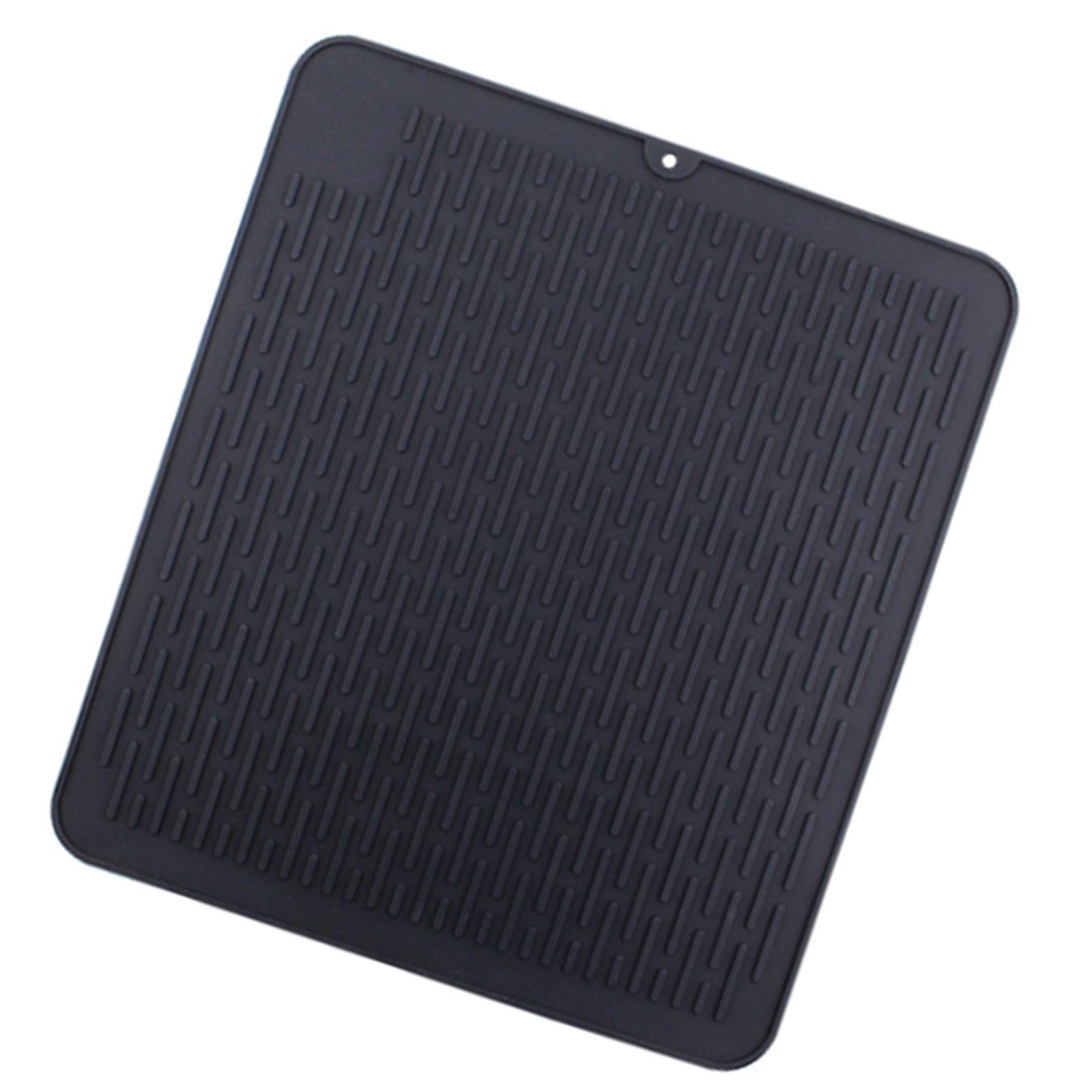 

Heat Resistant Silicone Dish Draining Mat Easy to Use Silicone Dish Draining Mat Quick Drying and Heat Resistant Mat чёрный