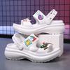 Sandali da donna 2024, sandali coreani con zeppa e plateau, tacchi alti, scarpe da donna, da spiaggia, all'aperto, con punta aperta, antiscivolo.
