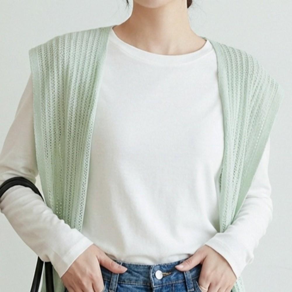 Solid Color Shoulder Scarf Summer Thin Knotted Cape Fashion Knitted Shawl for Women