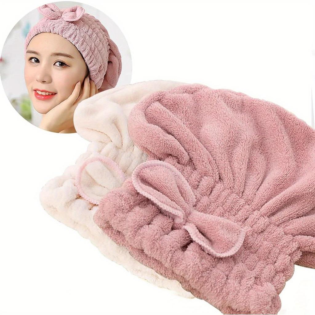 Fast Drying Hair Drying Caps Extrame Soft Ultra Absorbent Microfiber Thick Portable Cute Hair Towel Caps Towel Turban Wrap For Wet Hair Knot Dry Cap