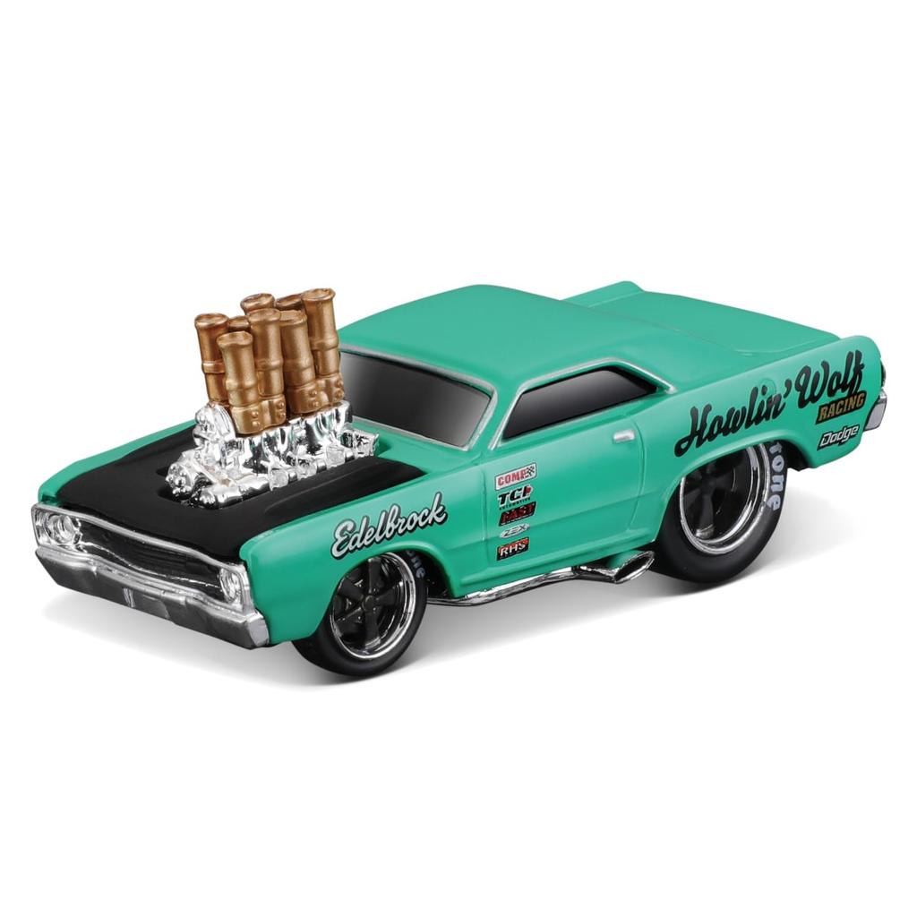 Maisto 1/64 Scale Muscle Machines Muscle Transporter Diecast Model Car (1953 MACK B-61 Flatbed / 1968 Dodge Dart HEMI Gasser - Green 11542)