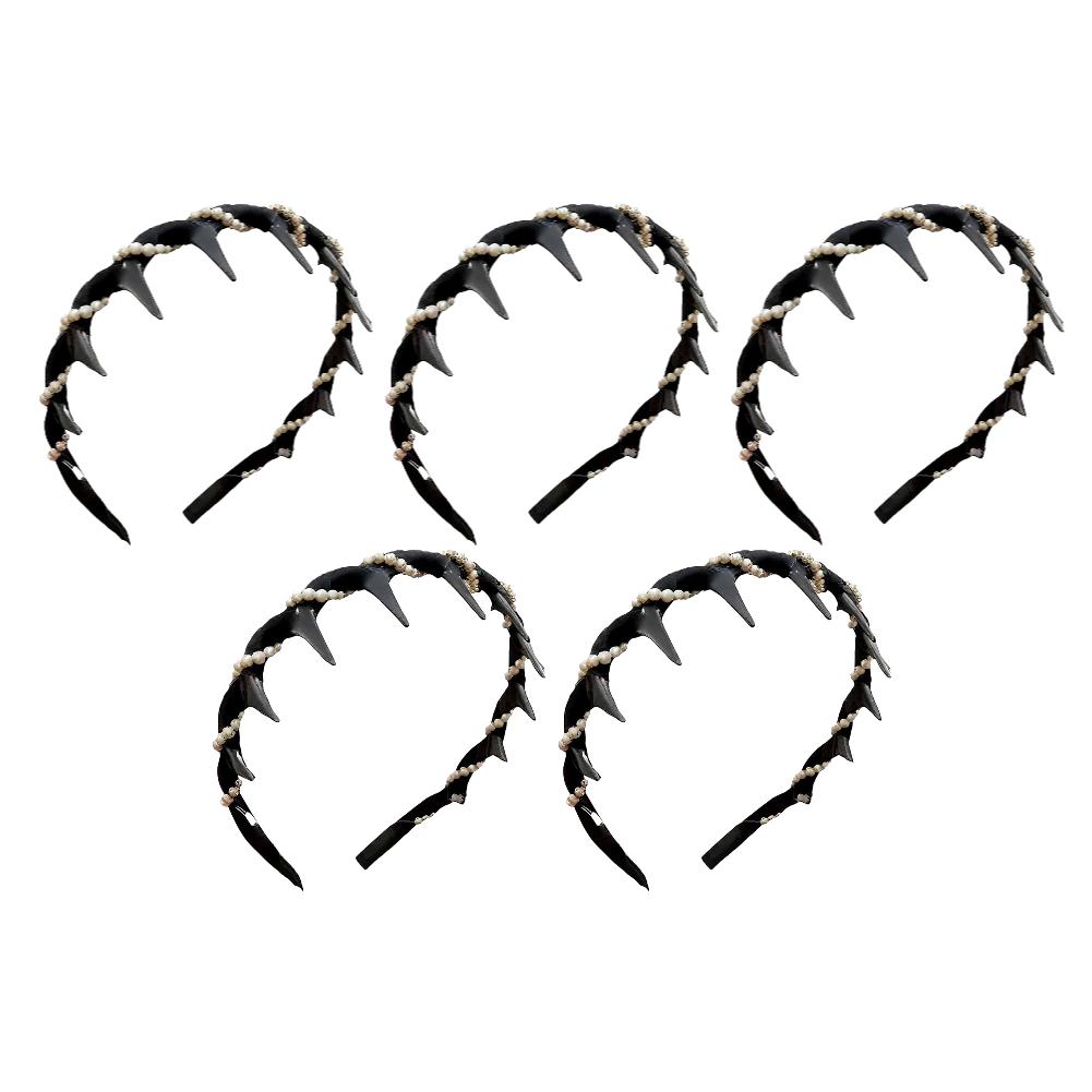 Artificial Pearl Hairband Diamond-Studded Wavy Headband Vintage Hairs Bands Women Hair Accessories