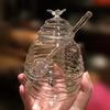 Glass Honeycomb Tank Honey Storage Container With Dipper And Lid  Glass Honey Jar Honey Dispenser Jar Honeycomb Tank