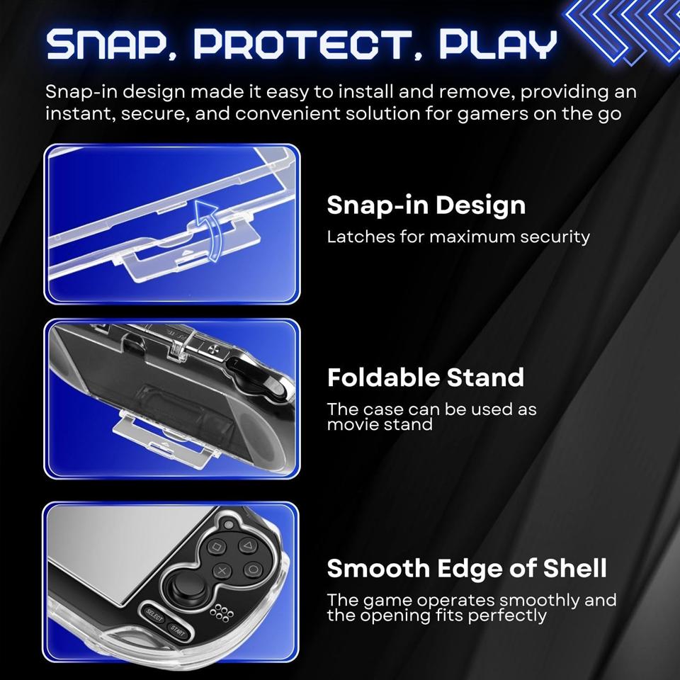 Carcasă Dură Transparentă din Cristal pentru consola portabilă PS Vita 1000, Acoperire Completă Transparentă de Protecție pentru Sony PSV 1000, Accesorii Gaming
