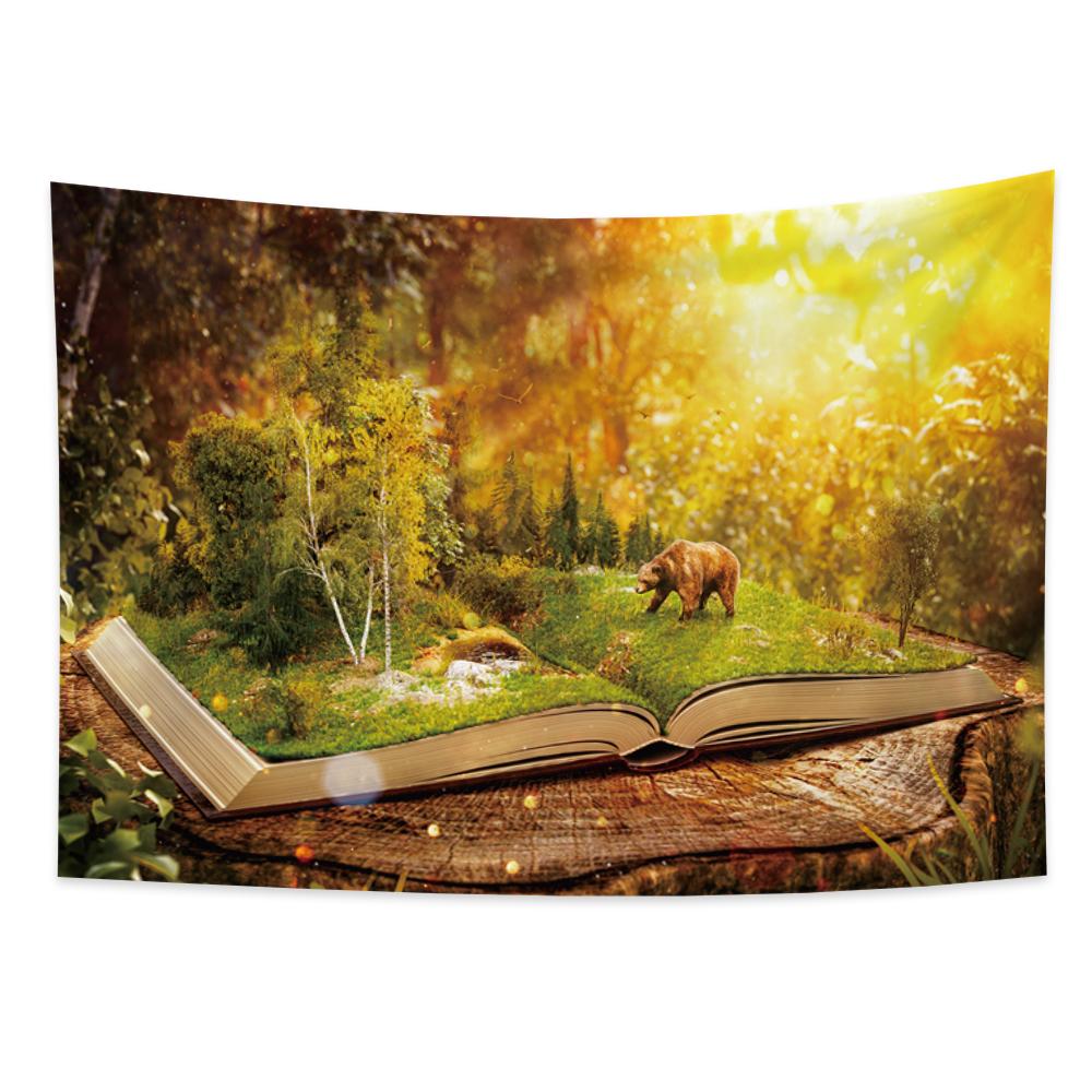 

Психоделический лес дикие животные гобелен фон настенное украшение для гостиной спальни домашний декор