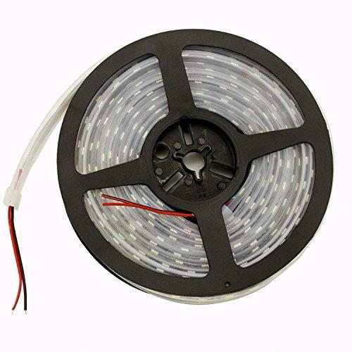 High brightness LED tape light 5m waterproof 24V 600 SMD5050 double row with cover white white base front light fishing boat/ship/truck/outdoor l