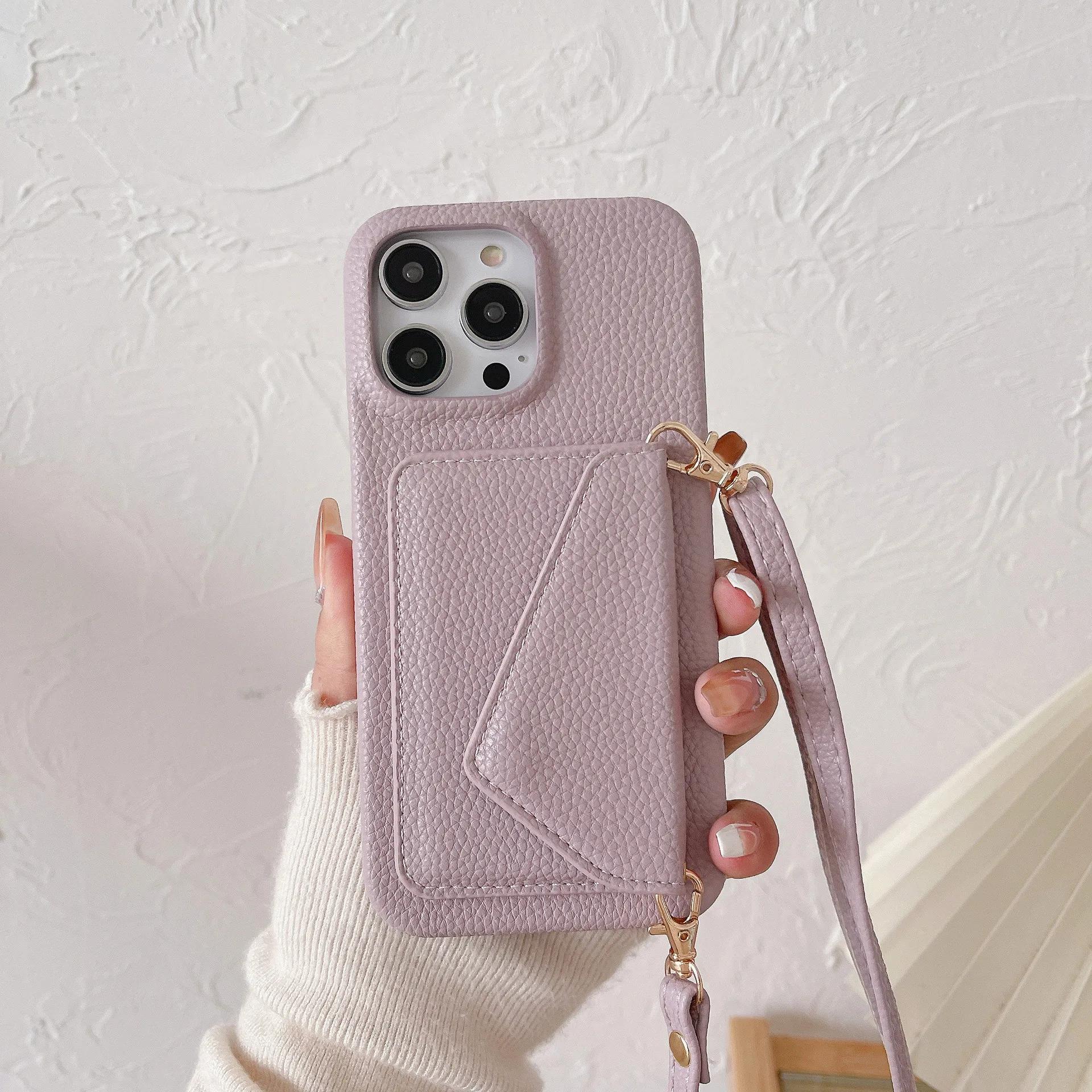 

Чехол-кошелек через плечо для iPhone 16 15 14 Plus 13 12 11 Pro Max, кошелек, ремешок, кожаная обложка с держателем для кредитных карт iPhone 13