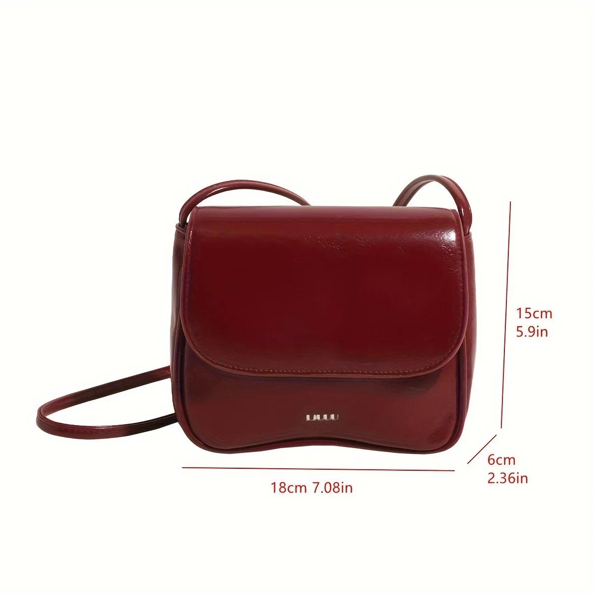 

Fashion and Versatile Leather Women s Crossbody Bag, Adjustable Shoulder Strap, Solid Color Single Shoulder Small Square Bags красный