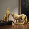 "Golden Leopard for Living Room Home Decoration, Tabletop Sculpture, Modern Luxury Animal Ornament