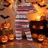 Women Two Piece Set Halloween Print Short Sleeve Top with V Neck and Capri Pants Casual Lounge Wear Outfit for Daily Use