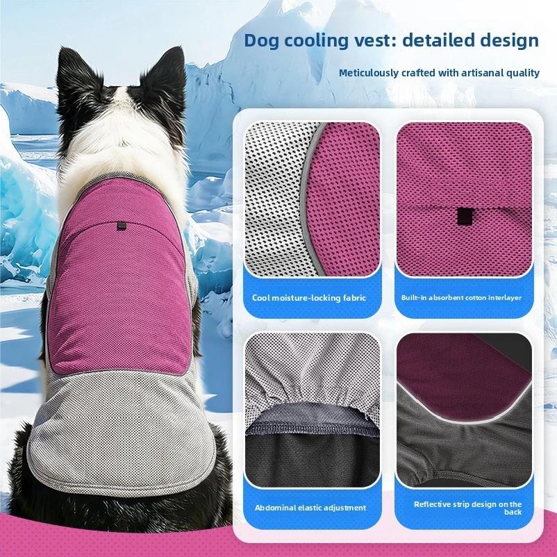 Summer Cooling Vest for Small/Medium Dogs - Ice Pack Pocket & Breathable Mesh, Outdoor Walking Pet Apparel