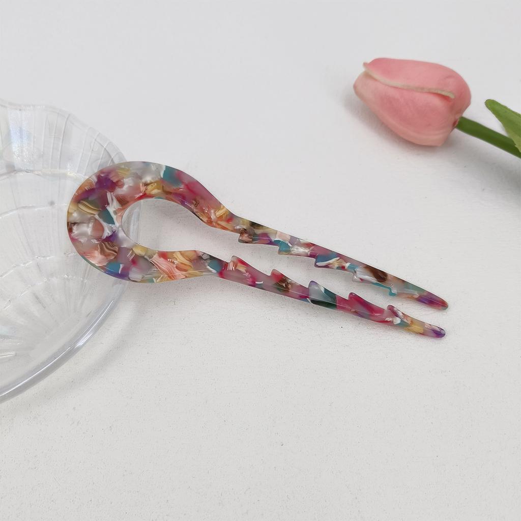 13cm Fashion U-Shaped Hairpin Hair Fork Trendy Acetic Acid Material Hair Clip Headwear Accessories for Women Girls Retro Jewelry