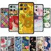 Etui na telefon Motorola Moto G86 Power 5G z wytłoczonym wzorem 3D i kwiatem, czarne, z TPU, z miękkiego silikonu, do etui Moto G86 Power