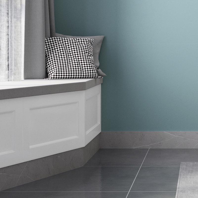 Waterproof Imitation Tile Skirting Board Sticker: Self-Adhesive, Thickened Marble, Solid Color, Wood Grain Wainscoting.