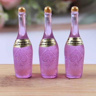 10Pcs Dollhouse Miniature Simulation Small Wine Bottle Model Diy Accessories Fridge Magnet Night Light Parking Sign Ornaments