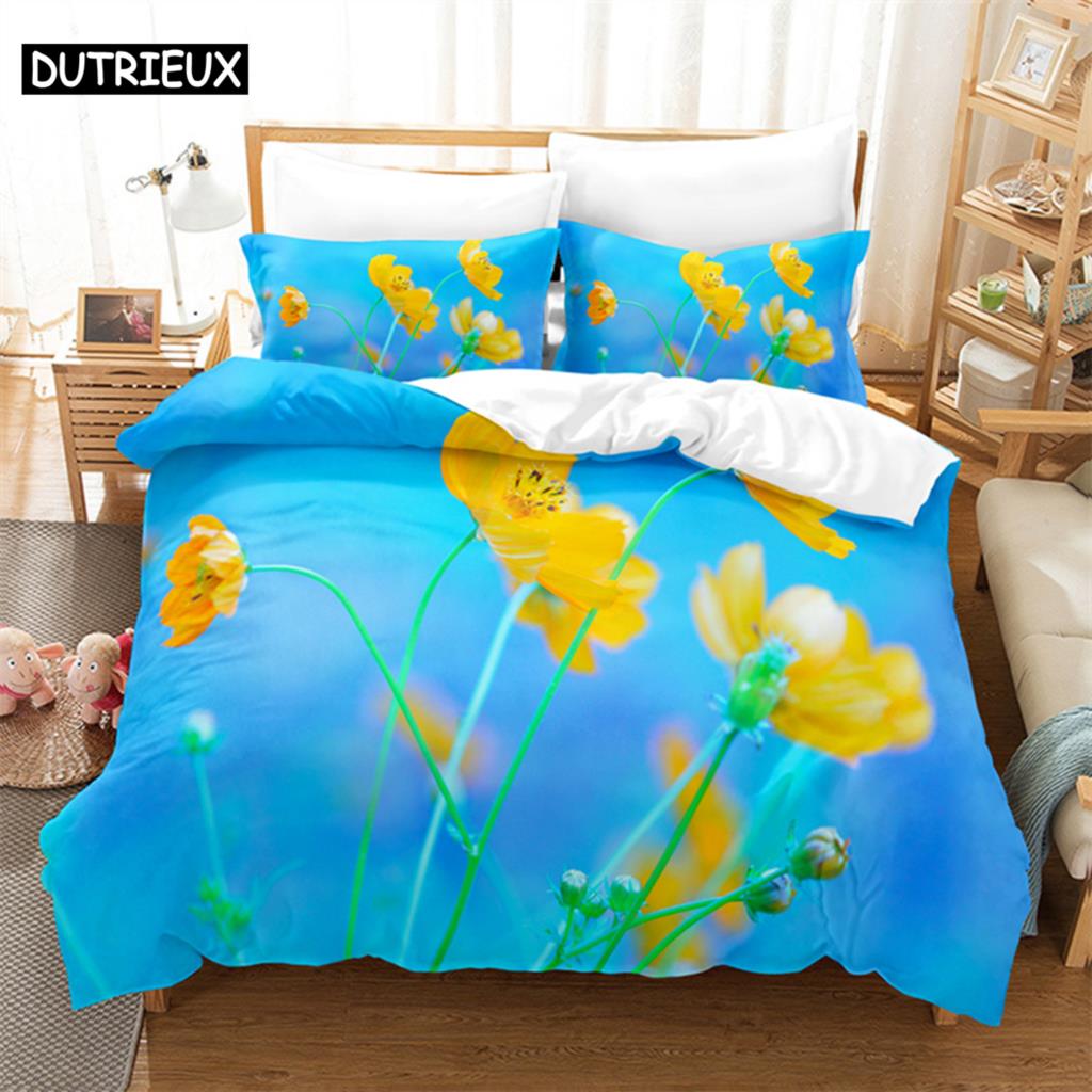 Daisy Queen Bedding Set Duvet Cover Set Kids Bedding Digital Printing Bed Linen King Size Duvet Cover Set Bedding Set