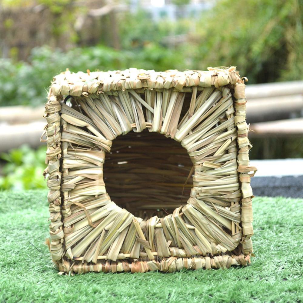 Hedgehog Bunny Handmade Natural Comfortable Foldable Woven Chew Toys Rabbit House Hay Hut Grass Bed