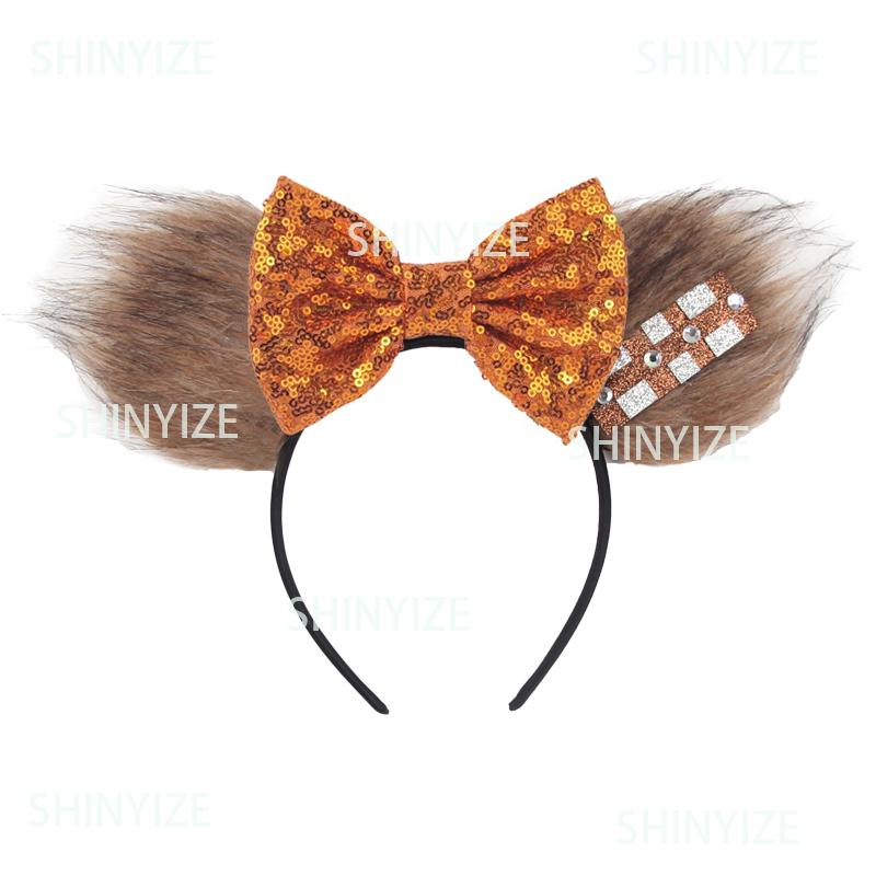 Fashion New Brown Beauty And Beast Mouse Ears Headband 5" Headwear Boys Girls Festival Party Hair Accessories Women Gift