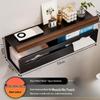 Walnut Punch-Free Bathroom Tissue Holder with Shelf