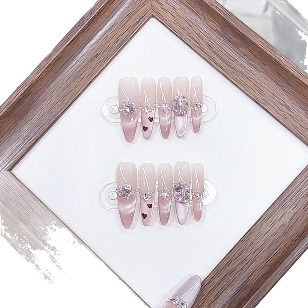 Hand-made Armor Sweetheart Lady Long Thin Dog Cat Eyes Hand-painted Love Pure Desire Ice-transparent Nail Art Patch