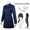 Jujutsu Kaisen Maki Zenin Costume Cosplay Occhiali Parrucca Top Gonne Set Completo Maki Uniforme per Festa di Halloween per Donne Uomini