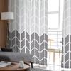 Geometric Yellow Gray Sheer Curtains For Living Room Bedroom Tulle Window Drapes For Kitchen Decoration